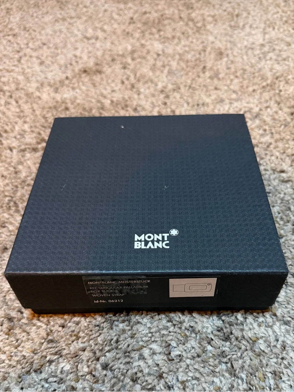 Montblanc Meisterstuck Rectangular Palladium Box Buckle Woven Strap